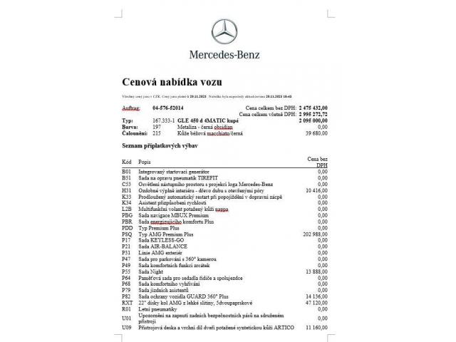 Mercedes-Benz GLE 3,0 GLE 450 d 4MATIC kupé