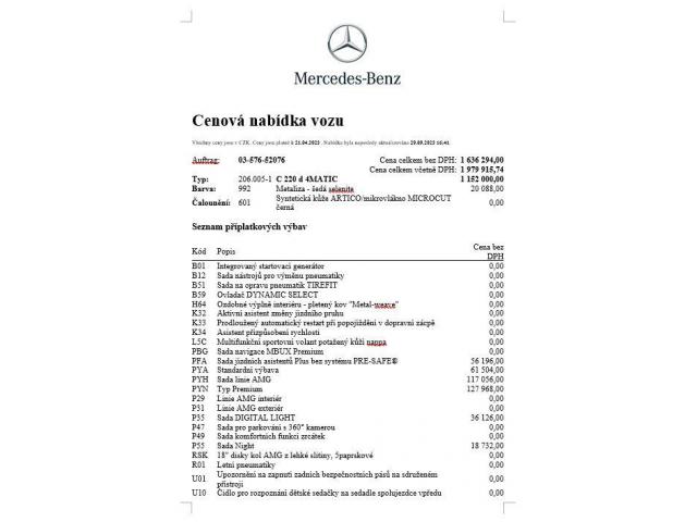 Mercedes-Benz Třídy C 2,0 C 220 d 4MATIC-1720